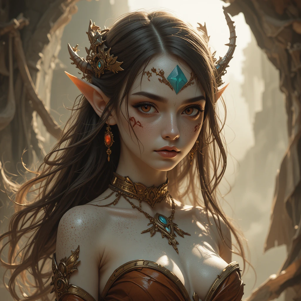 幻想世界の正しき怒りを宿す赤い瞳の女神