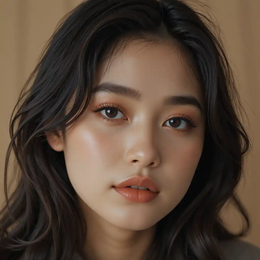 Close up portrait of a calm woman with soft light