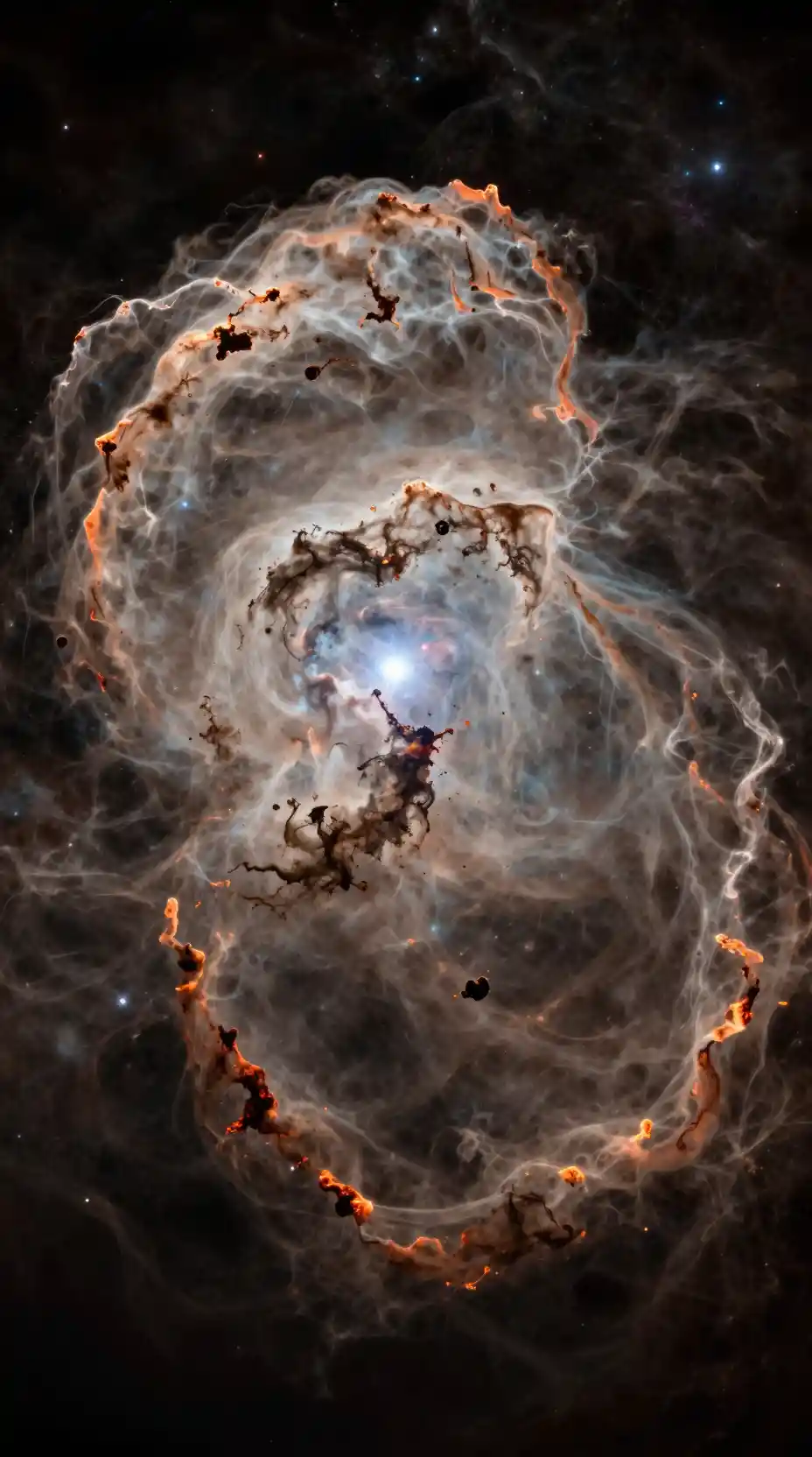 Oxygen rich nebula drifting through the depths of space