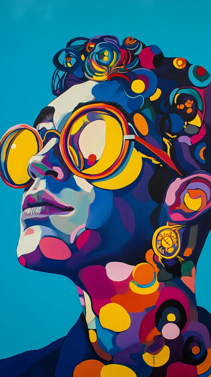 Ritratto colorato pop art di profilo di un uomo sicuro di sé