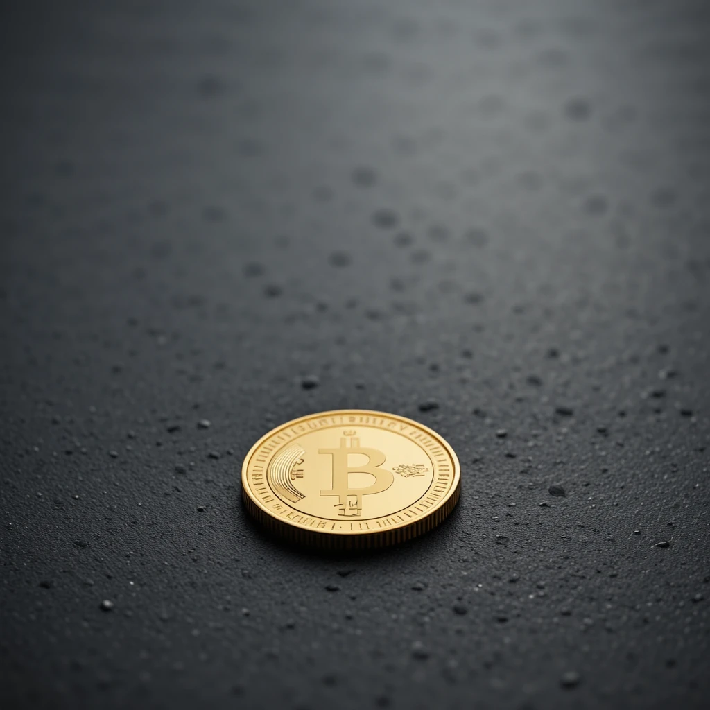 Gold and silver coins on dark minimalist background