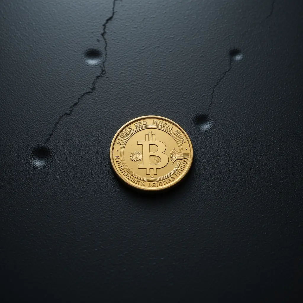 Gold and silver coins on dark minimalist background