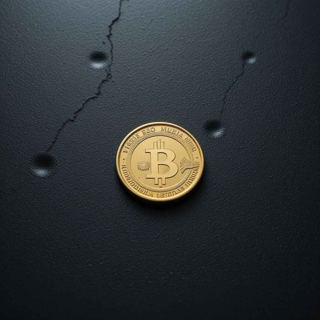 Gold and silver coins on dark minimalist background