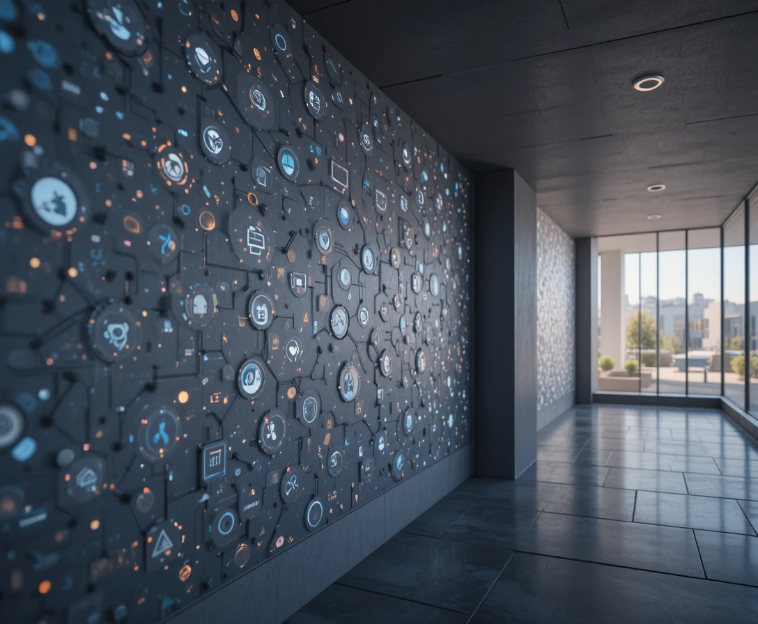 Smart sensors integrated into a minimalist architectural facade