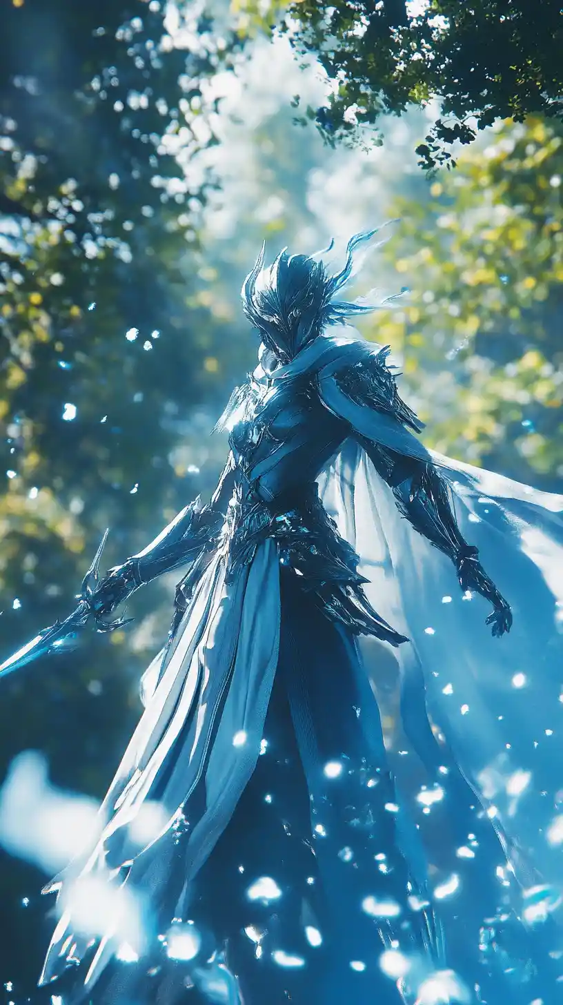 Nahaufnahme eines tapferen Fantasy-Ritters im Animationsstil