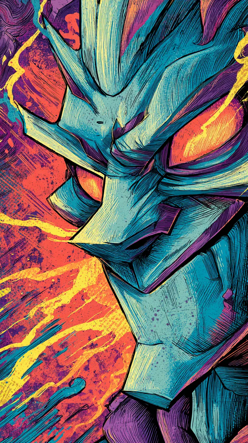Dynamic fantasy character with bold cartoon styling