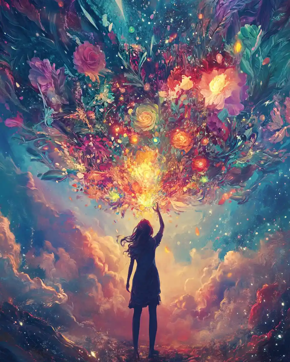 Digital illustration animation of mystical creative designs