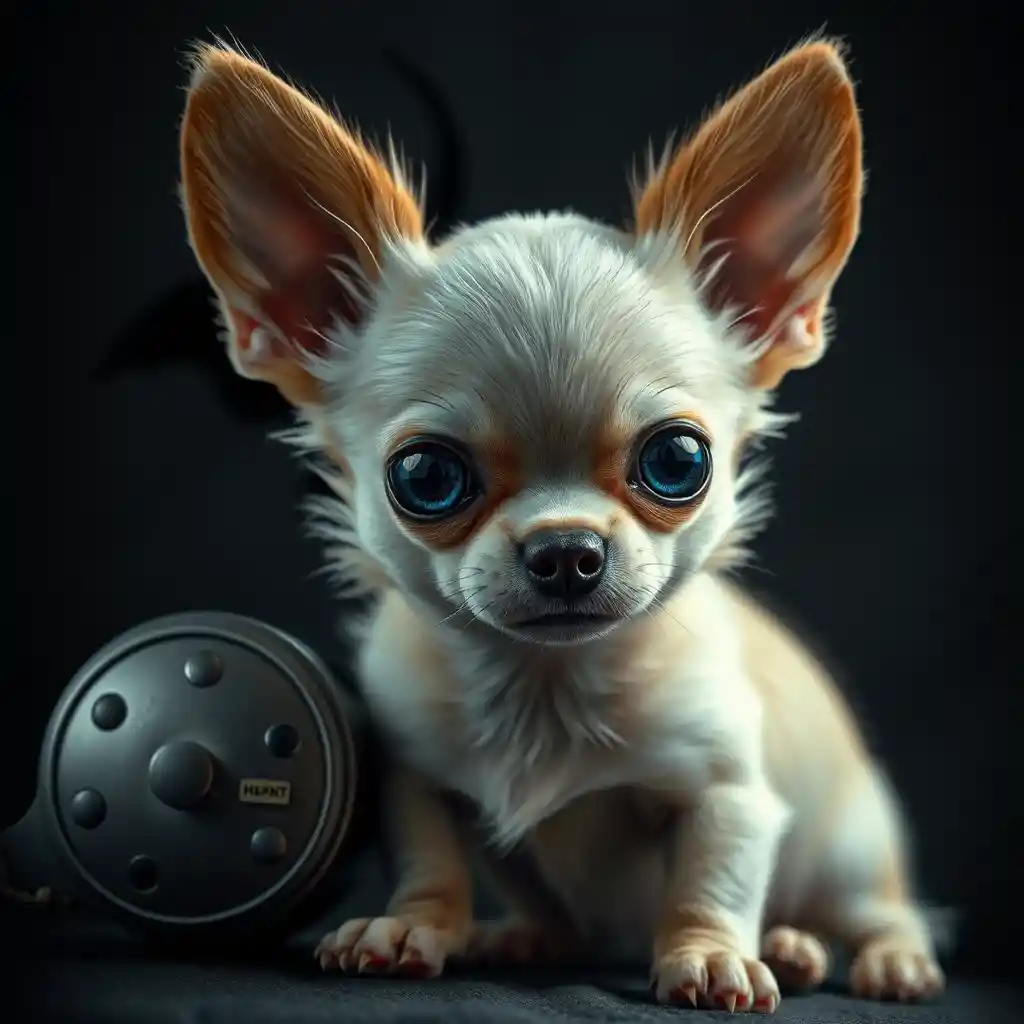 Small alien hybrid creature with tense wild expression