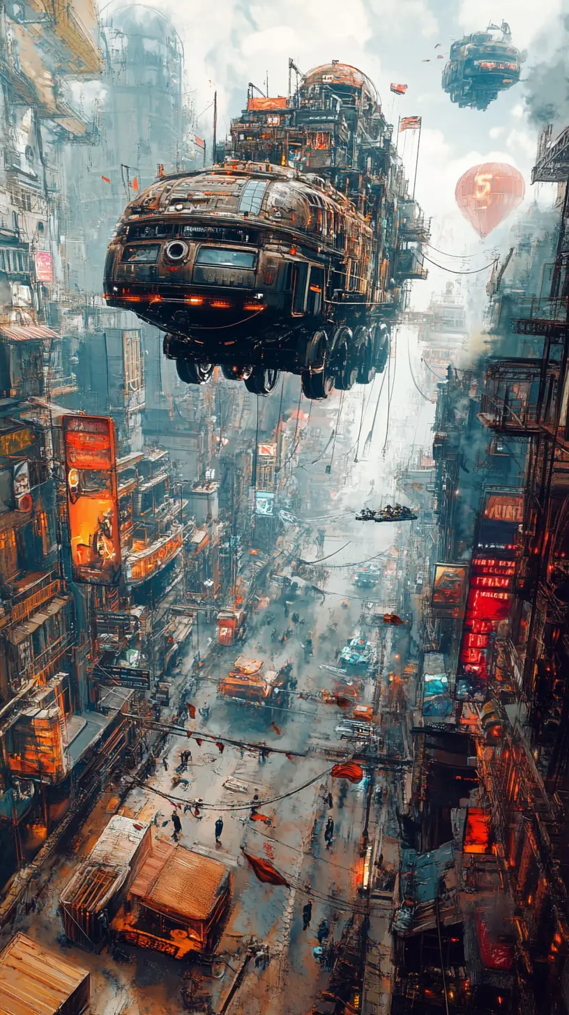 Steampunk city on wheels chasing another through ruins