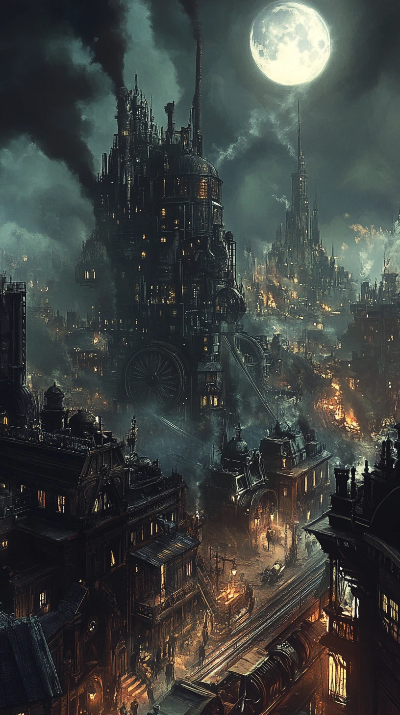 Gigantic wheeled city chases another across ruined wasteland