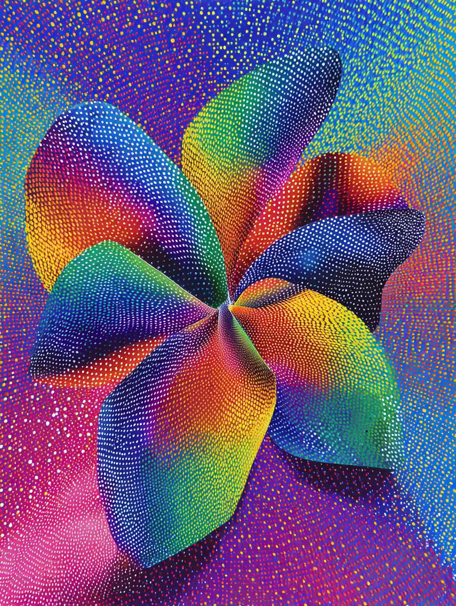 Prismatic sound waves shimmering in a surreal abstract space