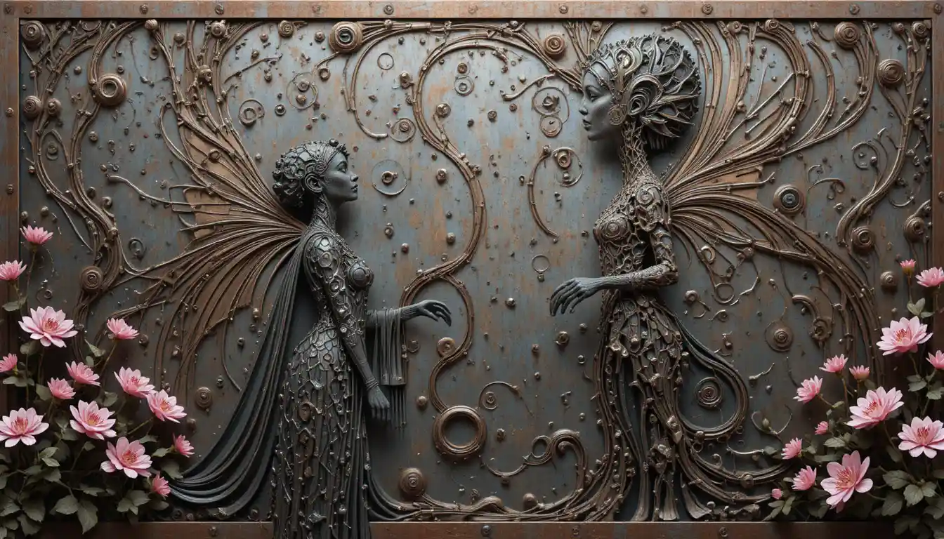 Art nouveau Tam Lin confronts the radiant fairy queen