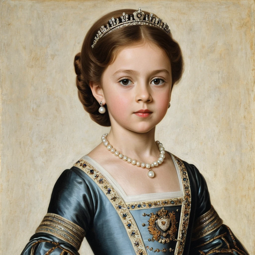 Young Scottish princess portrait in Renaissance royal style