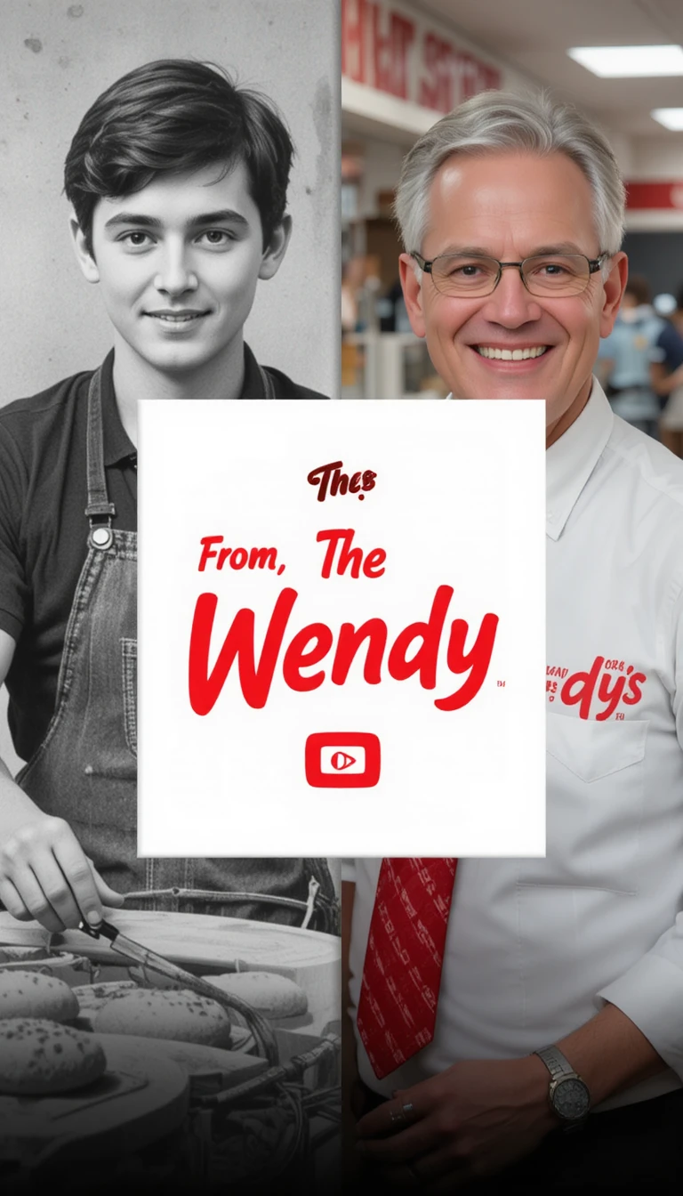 Split portrait of young and older founder in restaurant setting