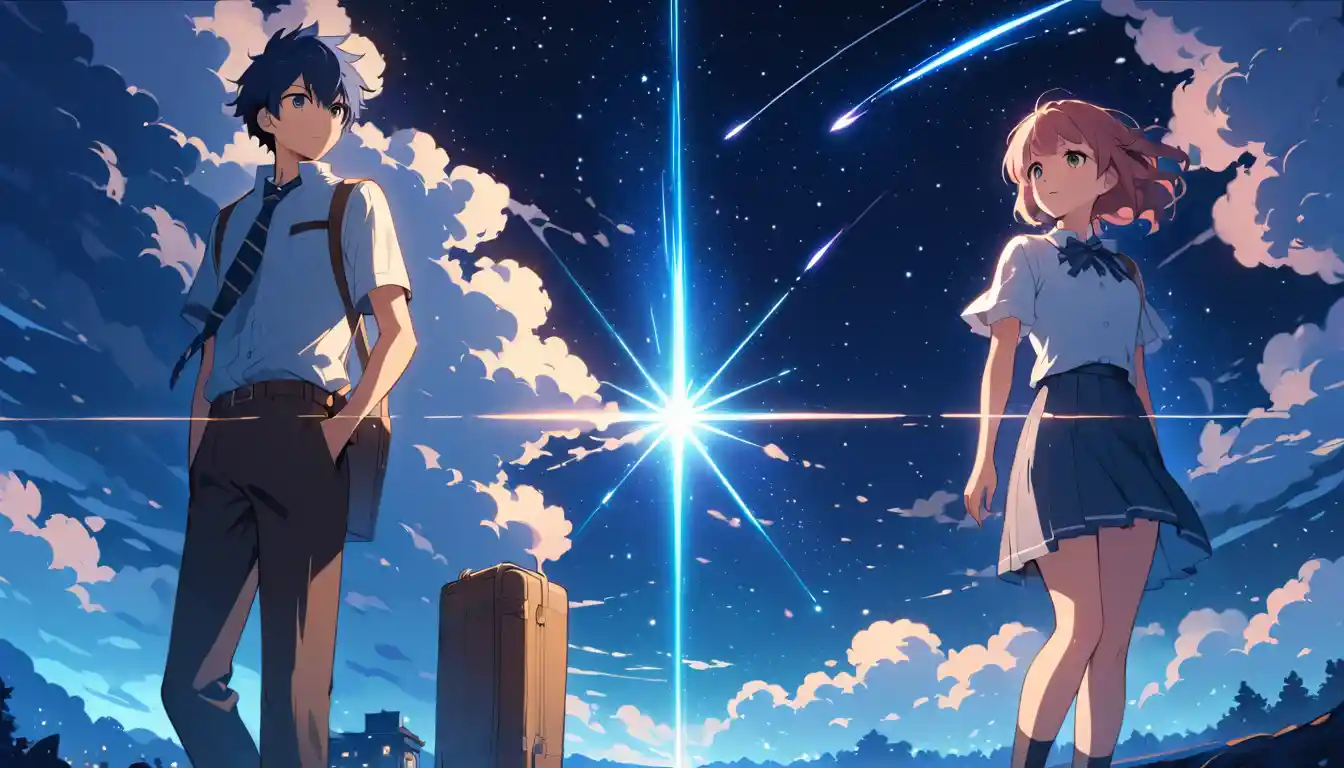 星光與流星下的兩位學生