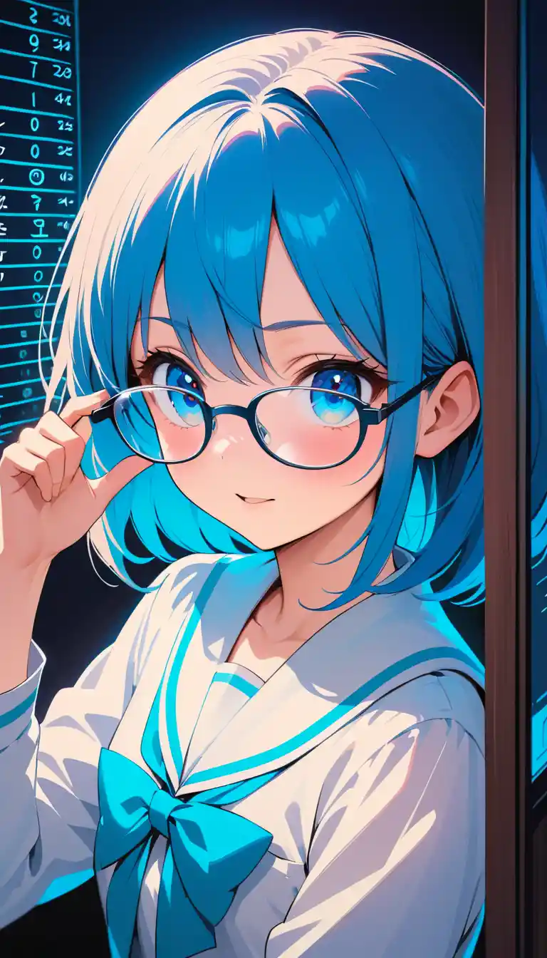 Girl In School Uniform Taking An Excited Eye Test