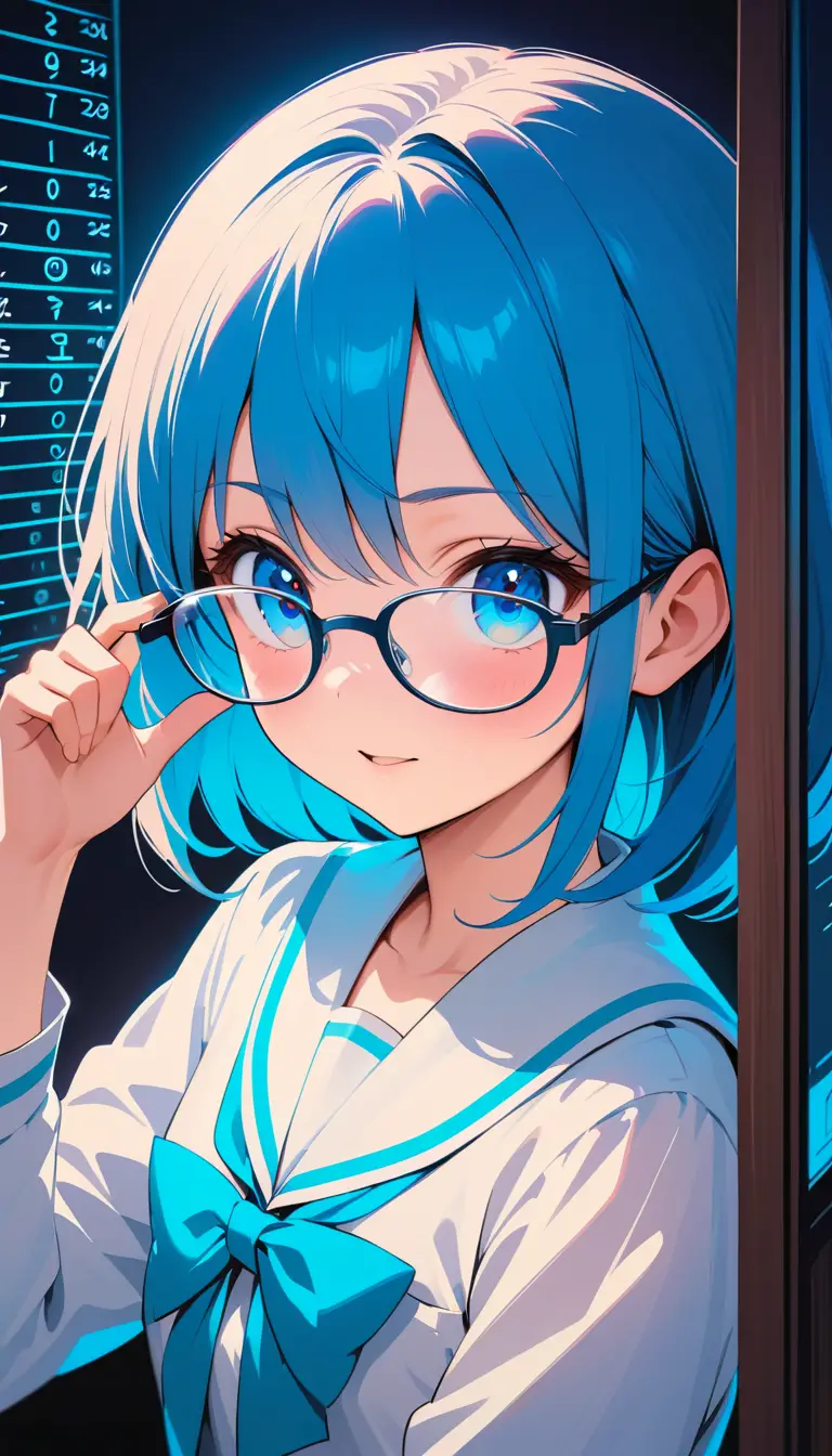 Girl In School Uniform Taking An Excited Eye Test