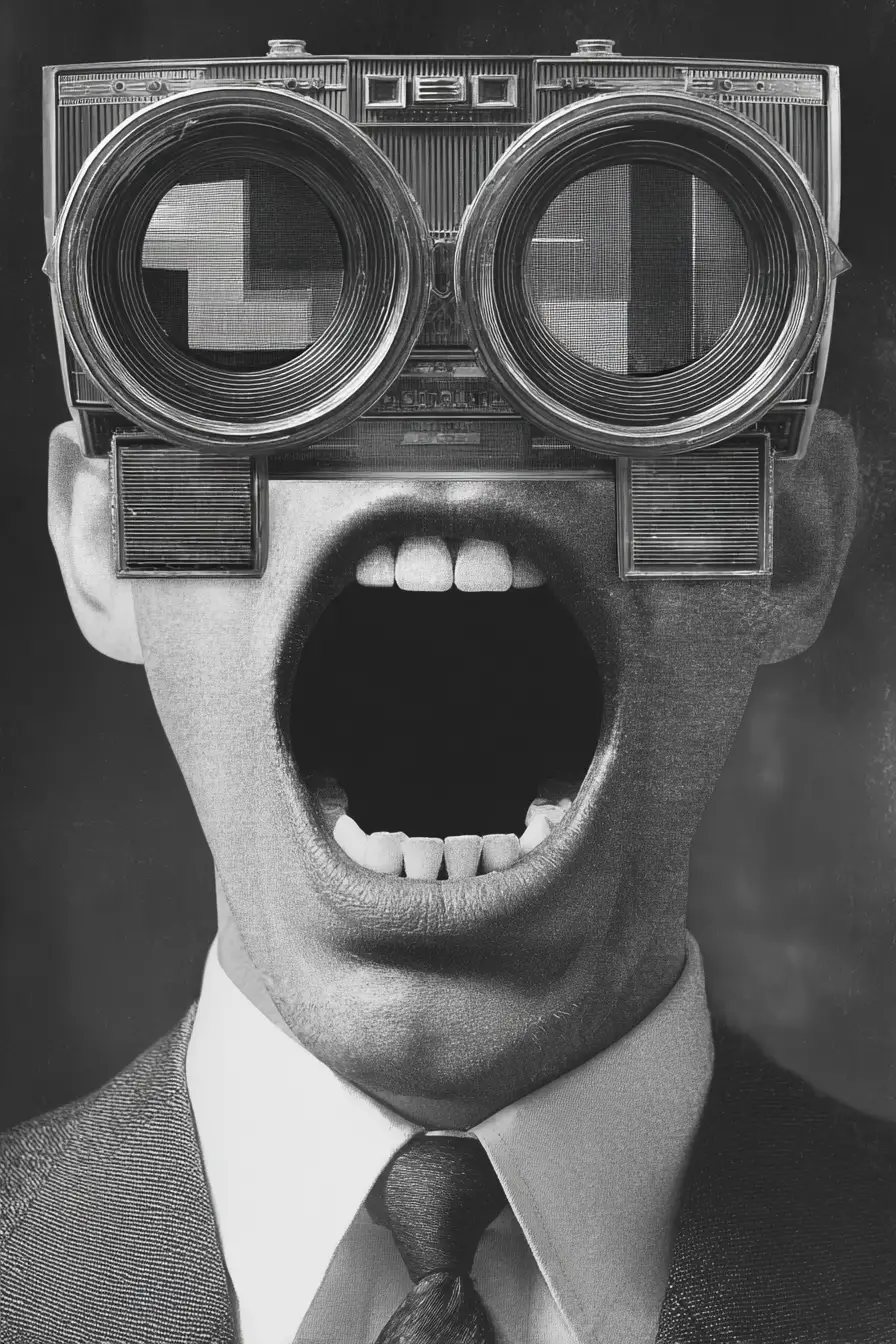 Surreal Foot Faced Portrait With Camera Lens Eyes