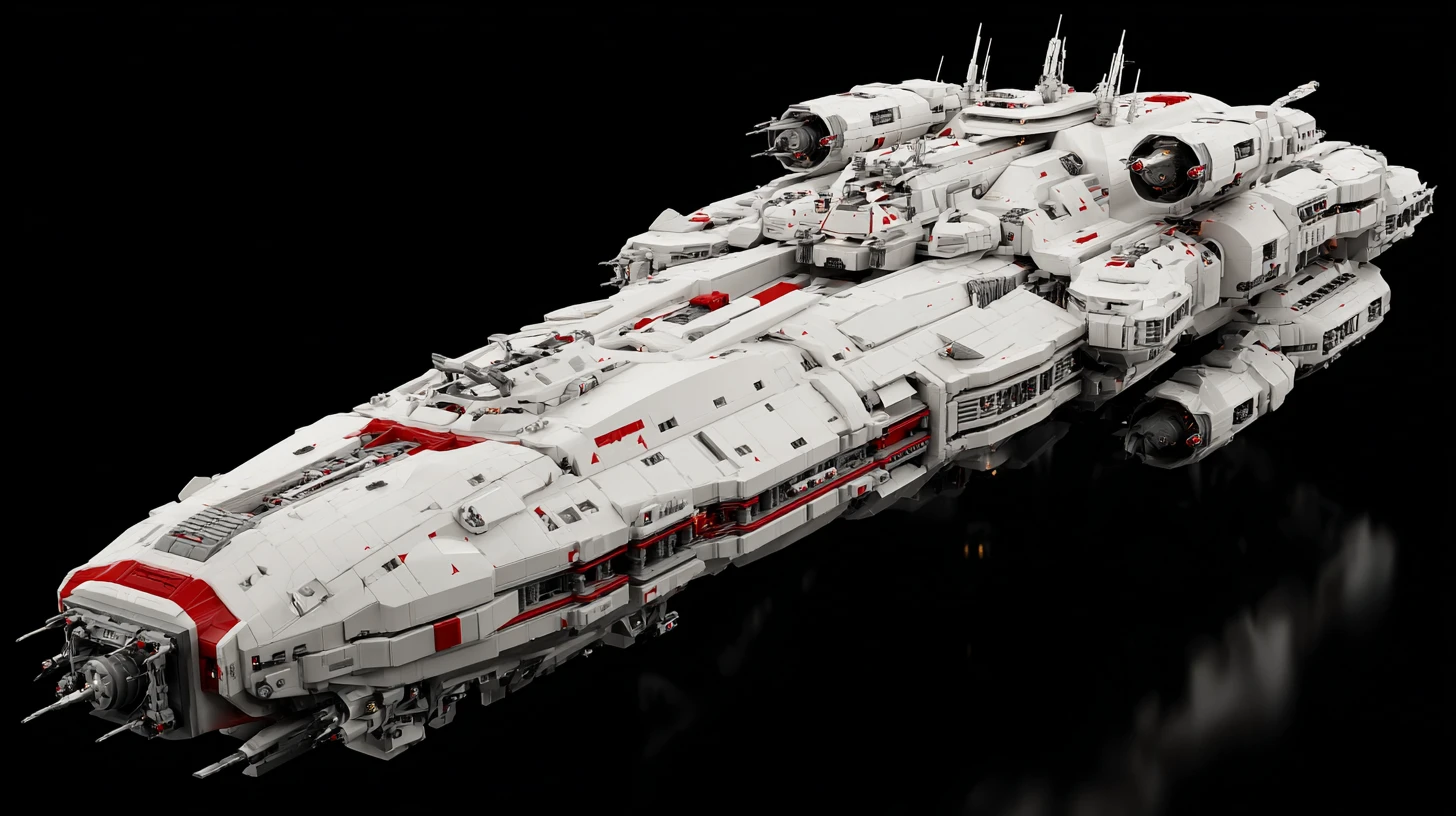 Futuristic Alien Battle Cruiser In Deep Outer Space