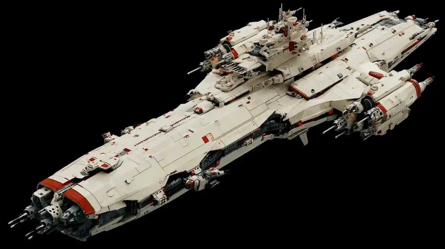 Futuristic Alien Battle Cruiser In Deep Outer Space