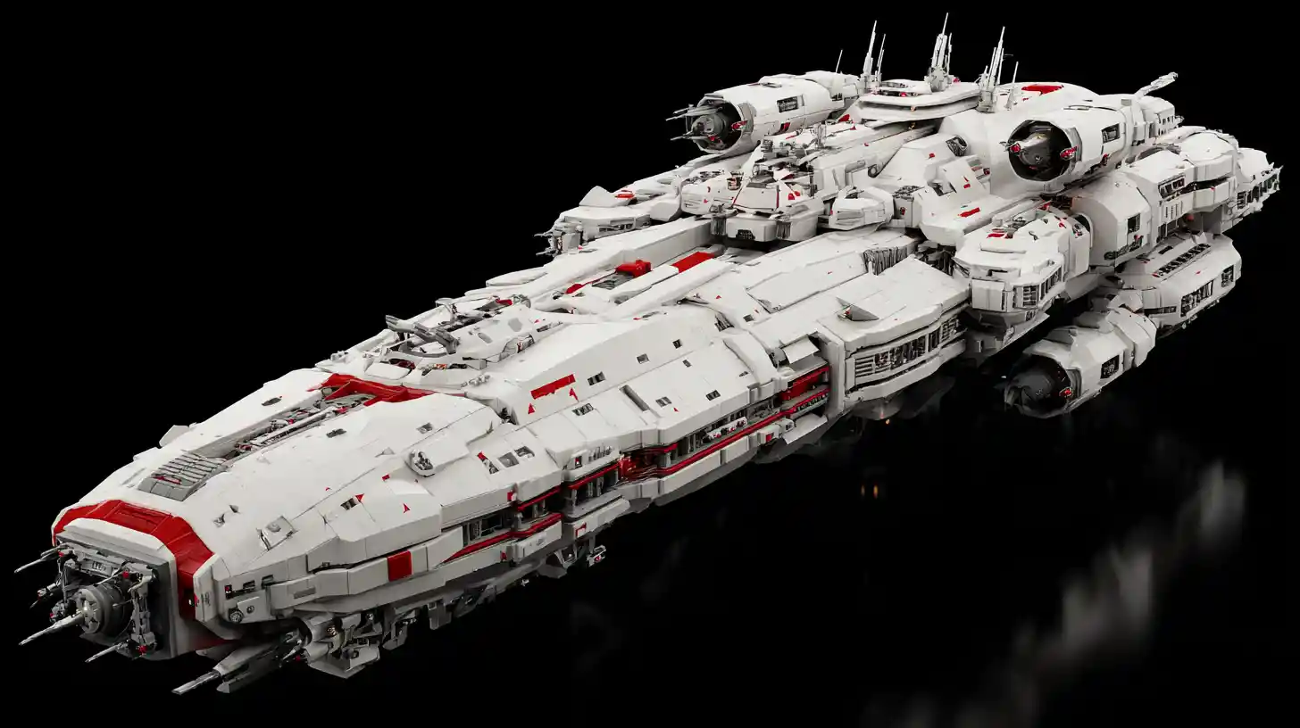 Futuristic Alien Battle Cruiser In Deep Outer Space
