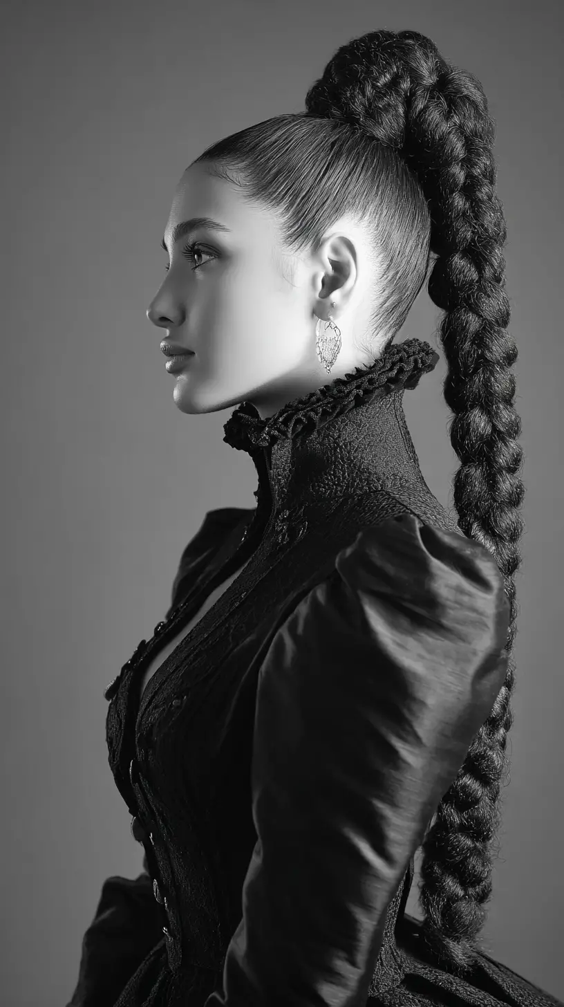 Elegant woman in edgy dungeon inspired fashion portrait