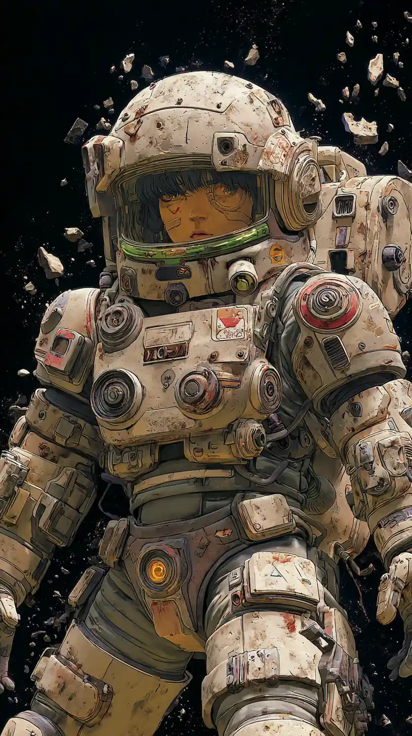 Astronauta solitario alla deriva nel buio dello spazio
