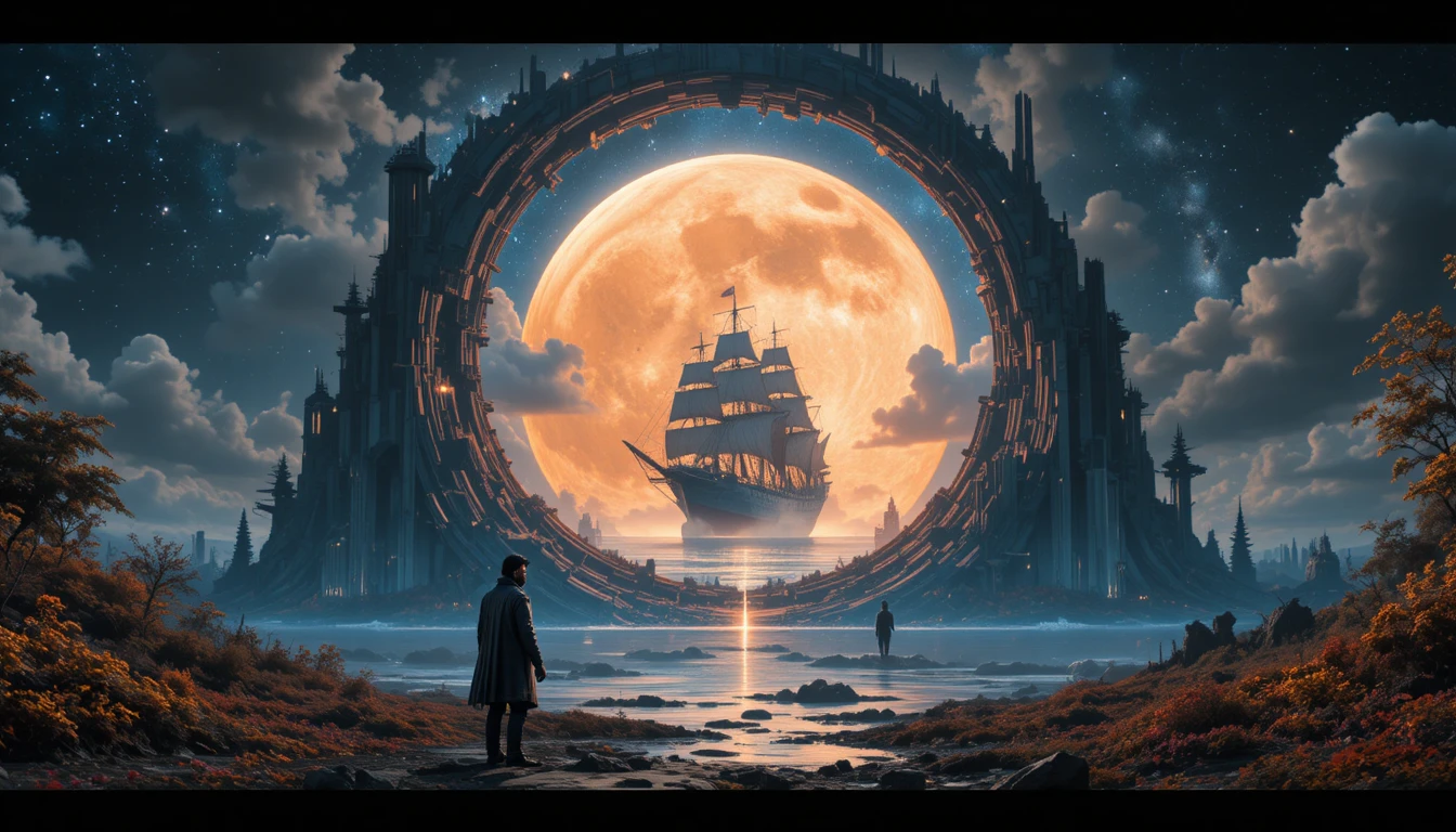 Survivante solitaire dans les ruines d’une ville futuriste