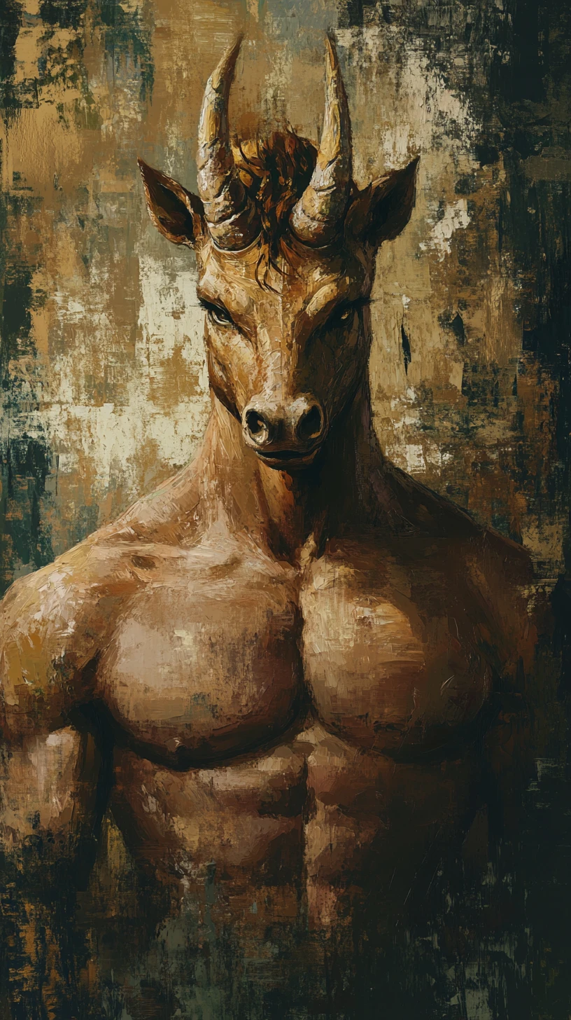 Retrato surrealista de un centauro en una ensoñadora pintura al óleo