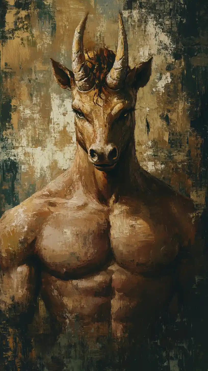 Retrato surrealista de un centauro en una ensoñadora pintura al óleo