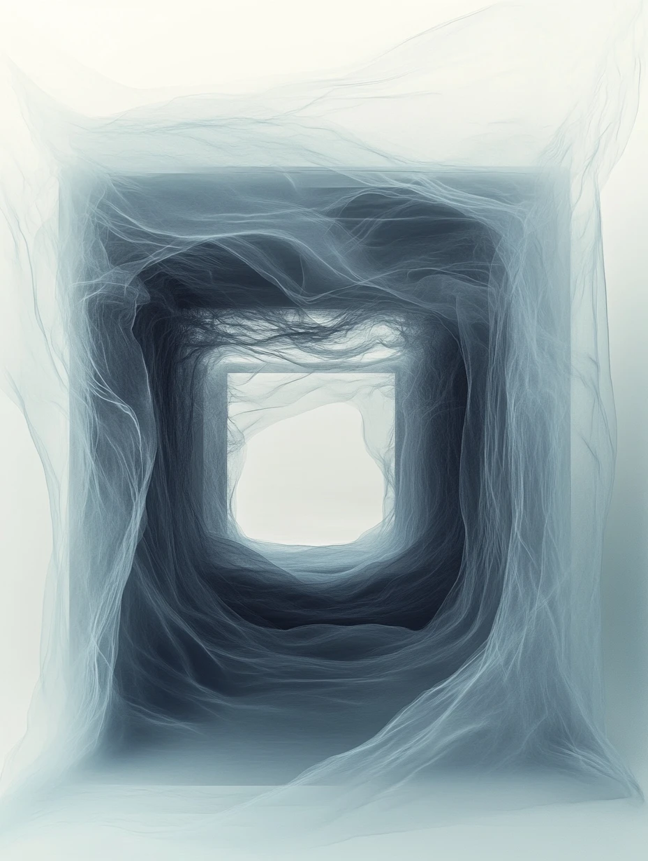 Visualización abstracta minimalista de un punto solitario en el espacio virtual