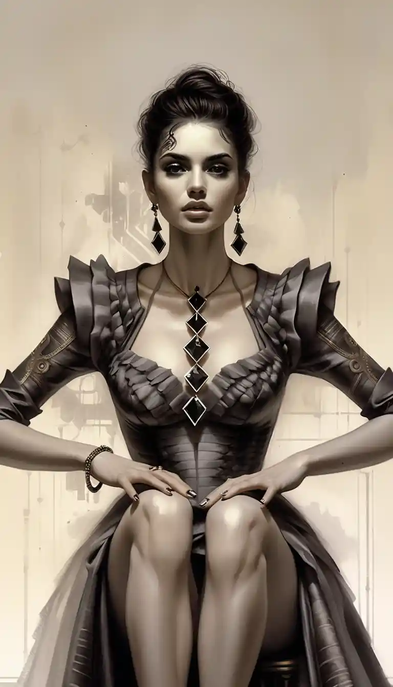 Aristocratic woman in dark victorian fantasy portrait