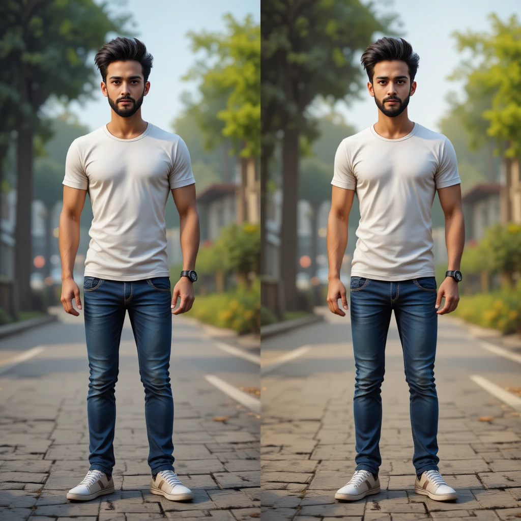 Cartoon monkey in jeans and t shirt looking like a person