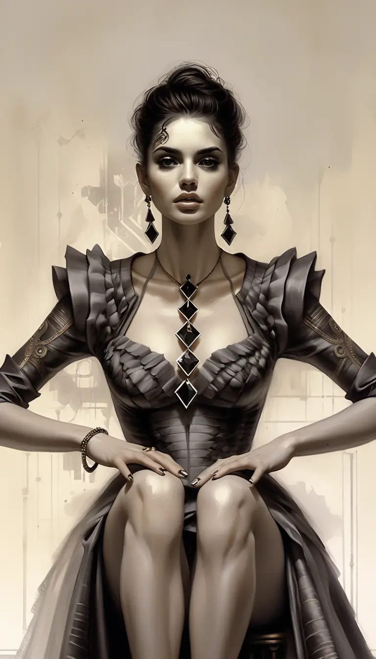 Aristocratic woman in dark victorian fantasy portrait