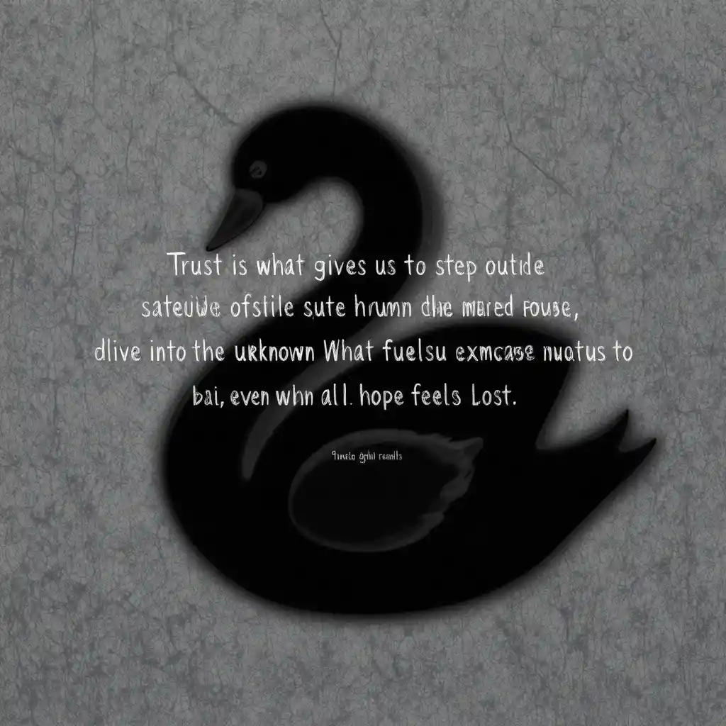 Inspirational swan silhouette with bold motivational quote