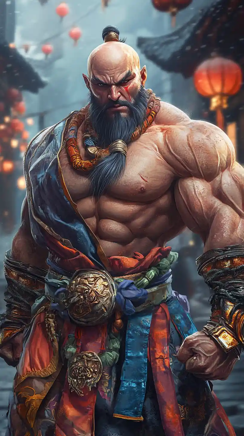Anime fantasy warrior wizard in a powerful battle stance