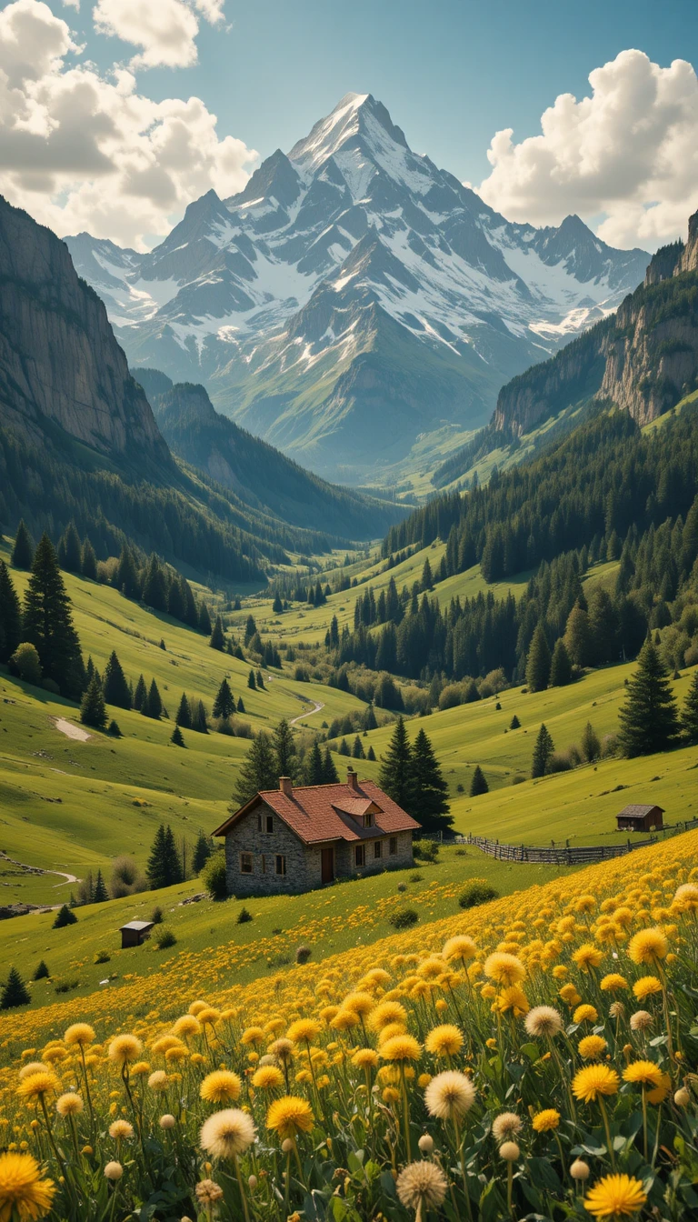 Gelbe Löwenzahnblüten im grünen Frühlingsgras