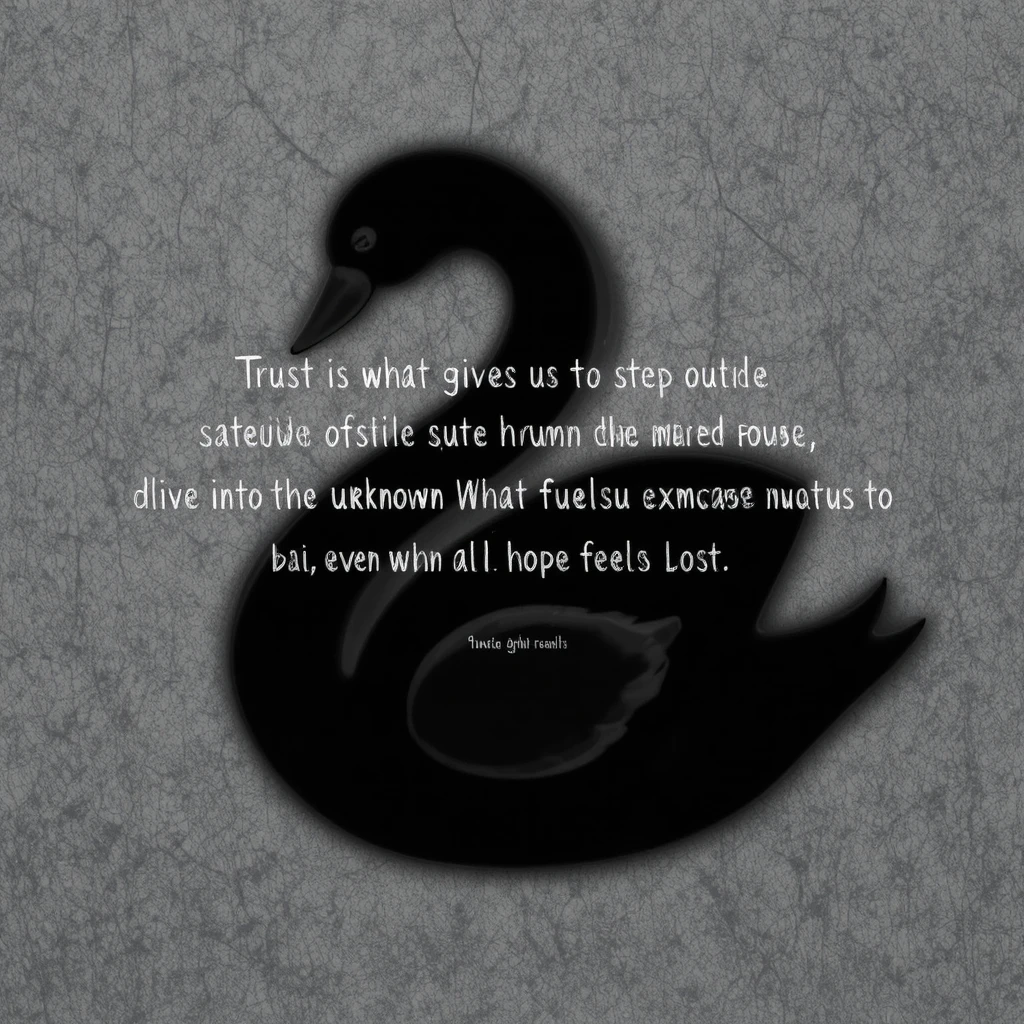 Silueta inspiradora de cisne con audaz frase motivacional
