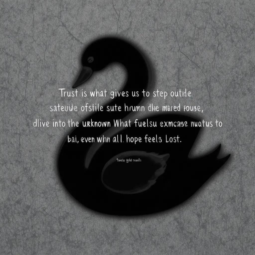 Inspirational swan silhouette with bold motivational quote