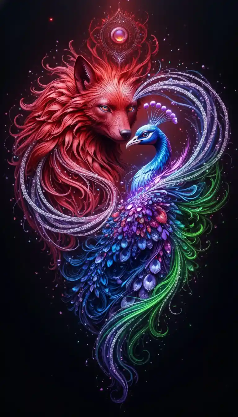 Heart shaped yin yang symbol with musical energy