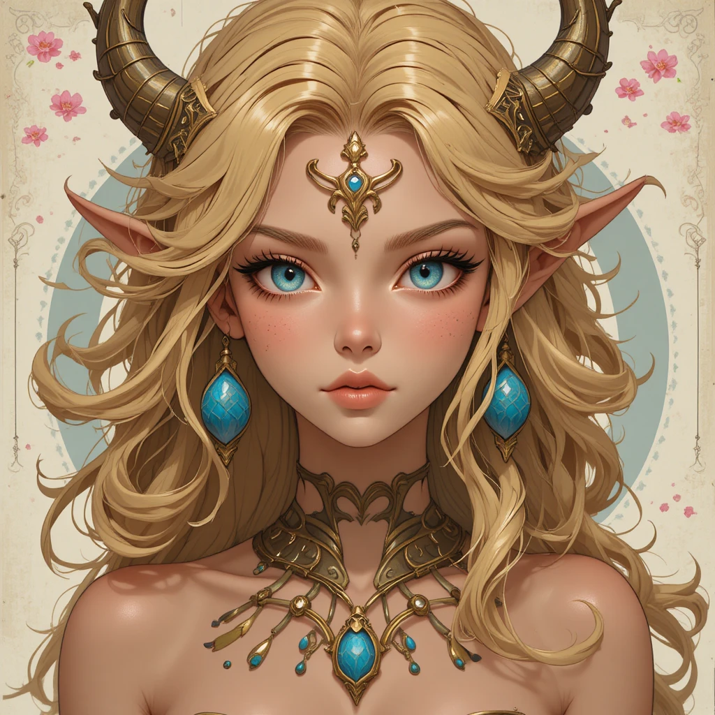 Fantasy-Liebesgöttin in einem von Wakfu inspirierten Universum