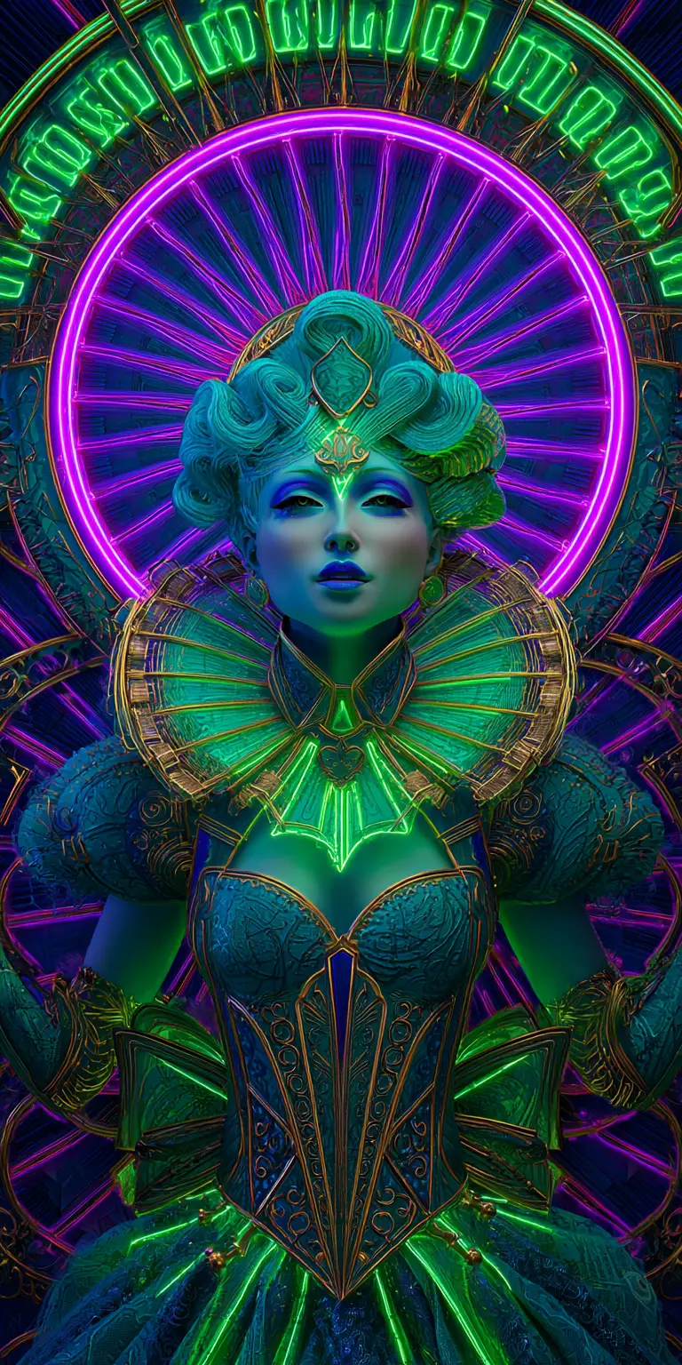 被耀眼星芒環繞的奇幻夢幻女子