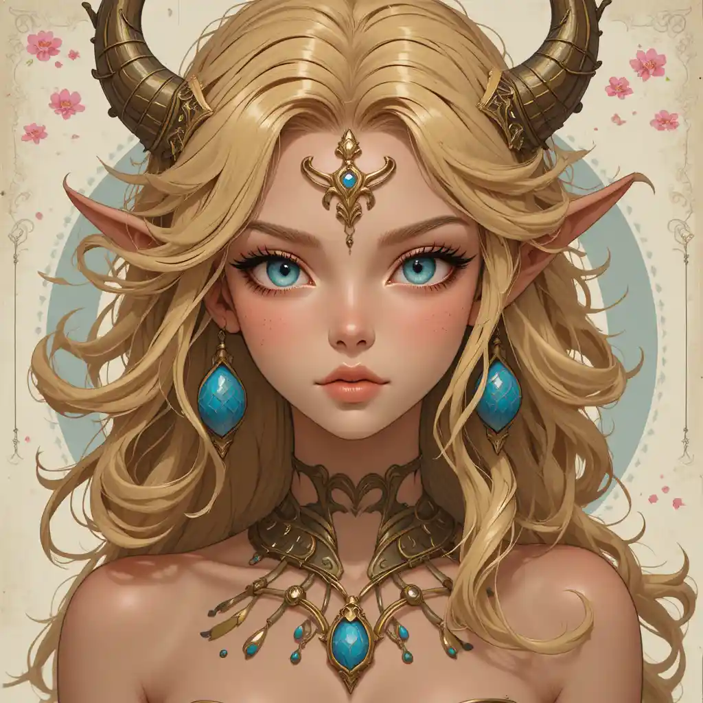 Fantasy goddess of love in a Wakfu inspired universe