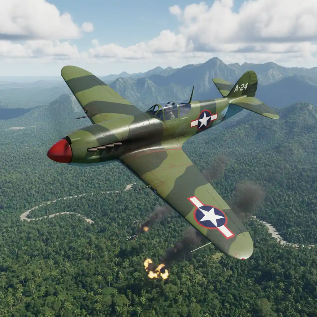 Aereo da caccia della Seconda guerra mondiale nel cielo della Papua
