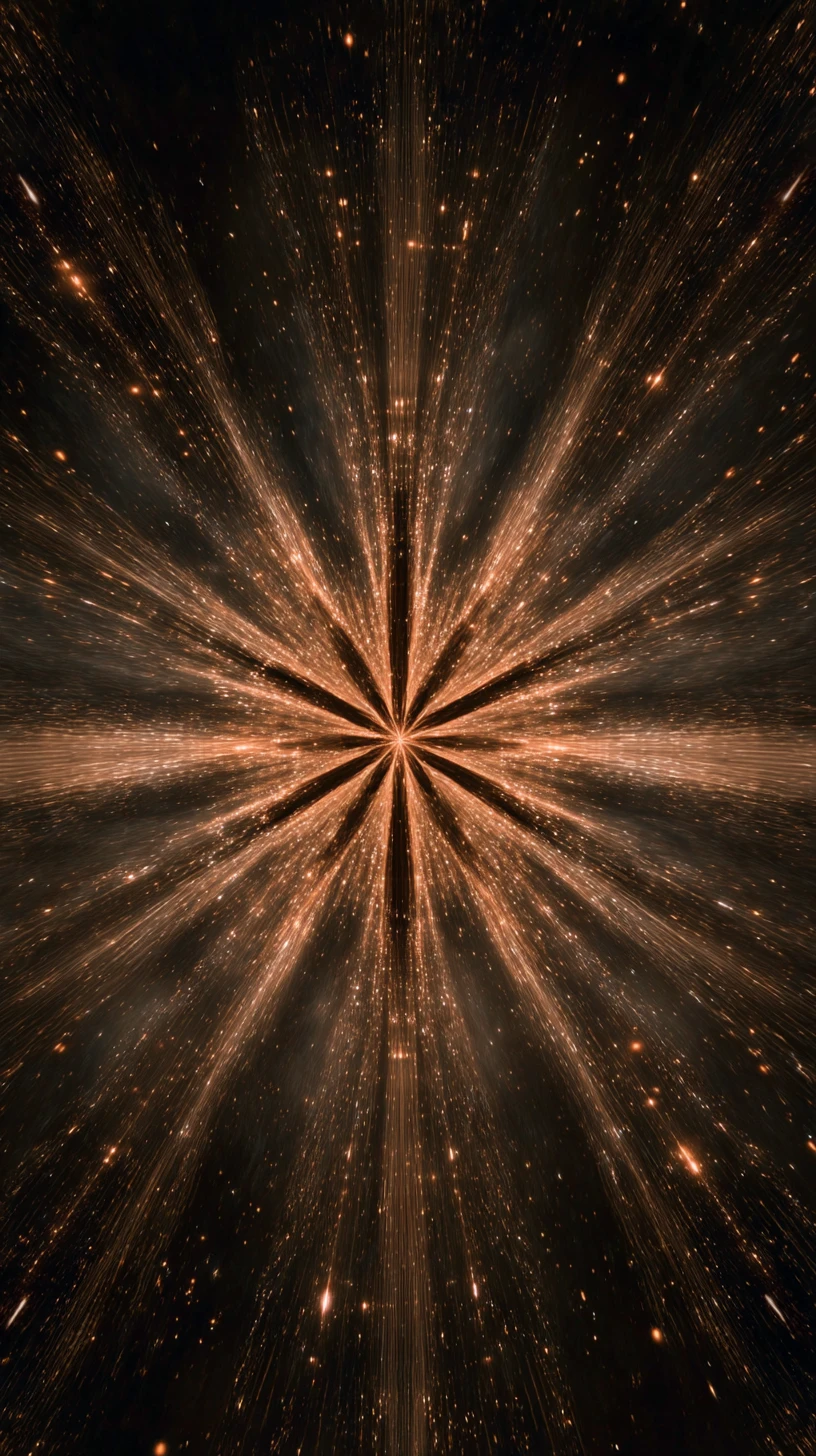 Structured shimmering starburst explosion in cosmic space