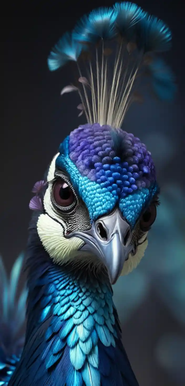 Majestuoso perfil de pavo real con iluminación dramática de estudio