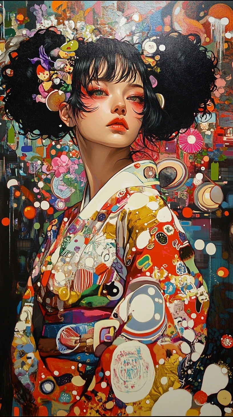 Pop art fantasy woman from Moscow and Shanghai studios