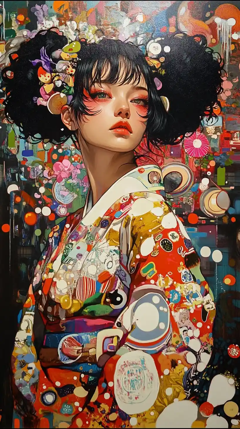Pop art fantasy woman from Moscow and Shanghai studios
