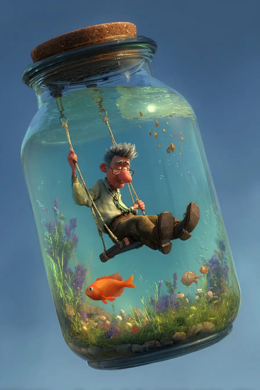 Dreamy scene inspired by swinging on a star
