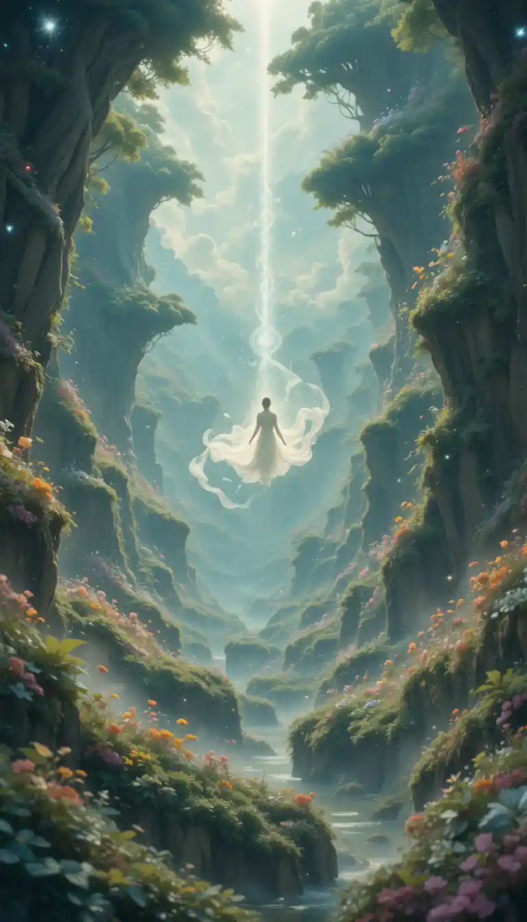 Central Spirit In A Luminous Connected Fantasy World